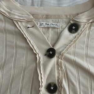 We The Free Beige Button-Up Free people